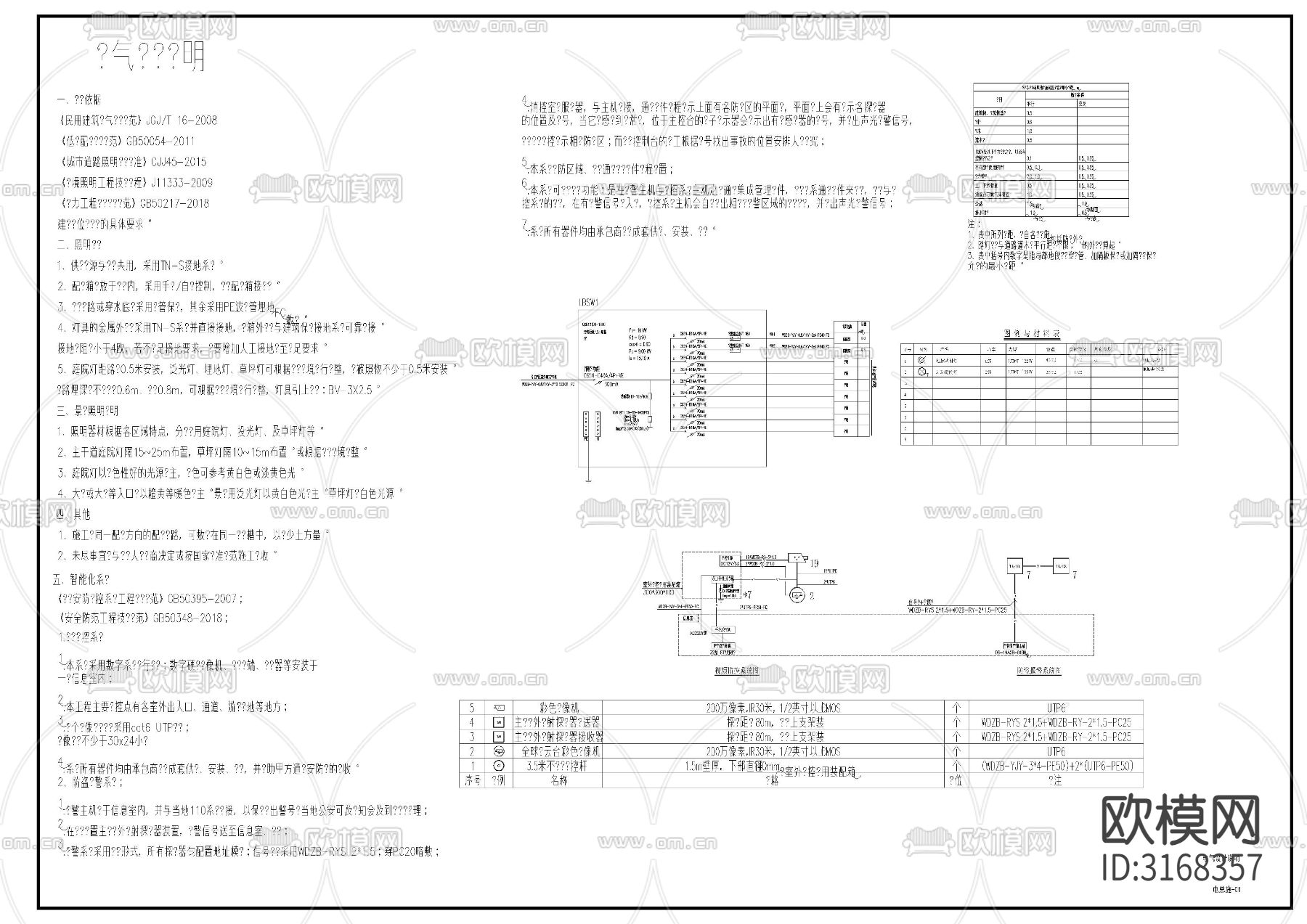 幼儿园室外电气图cad施工图下载（渲染图1）
