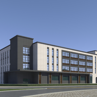  厂房 仓库 车间 厂区鸟瞰su模型 