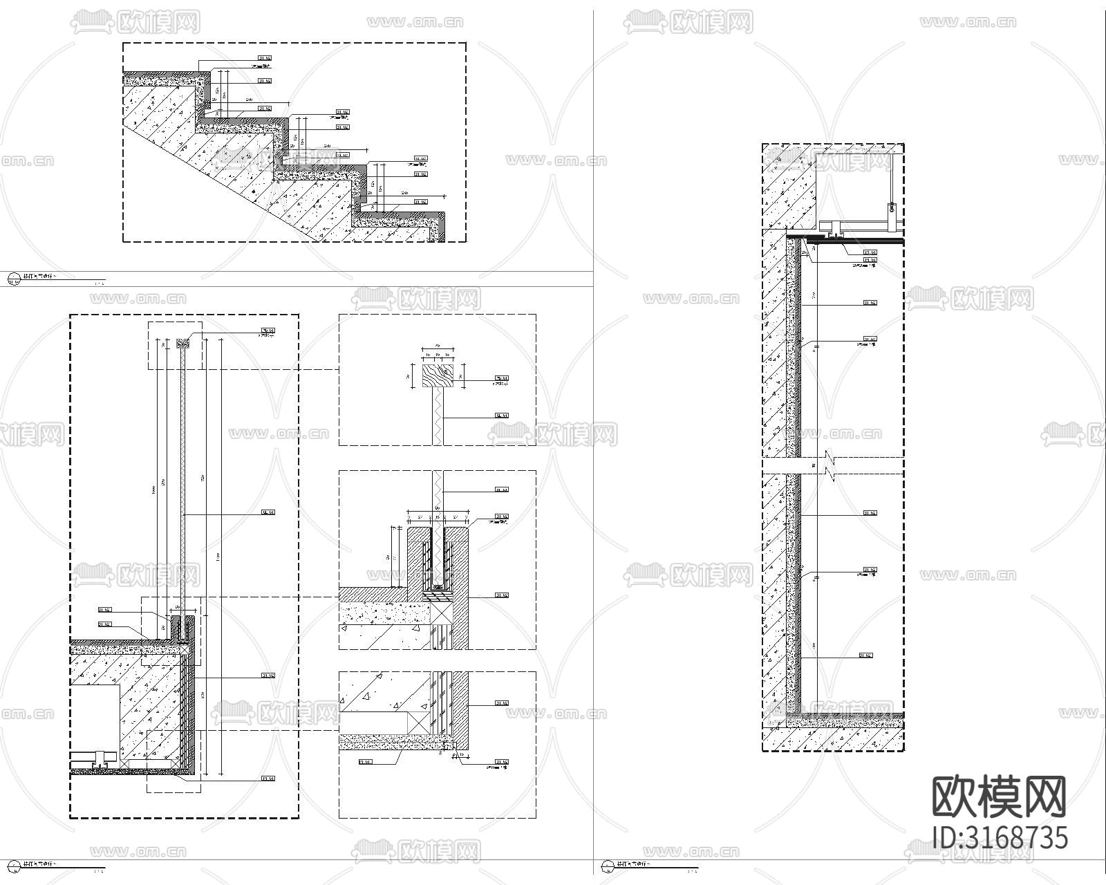 楼梯间 踏步cad大样图下载