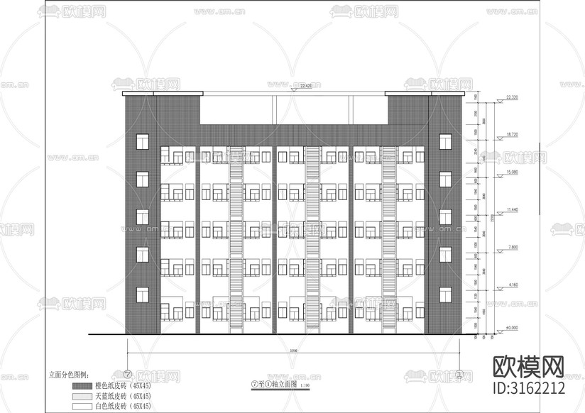 中心幼兒園建筑cad施工圖下載(渲染圖6)