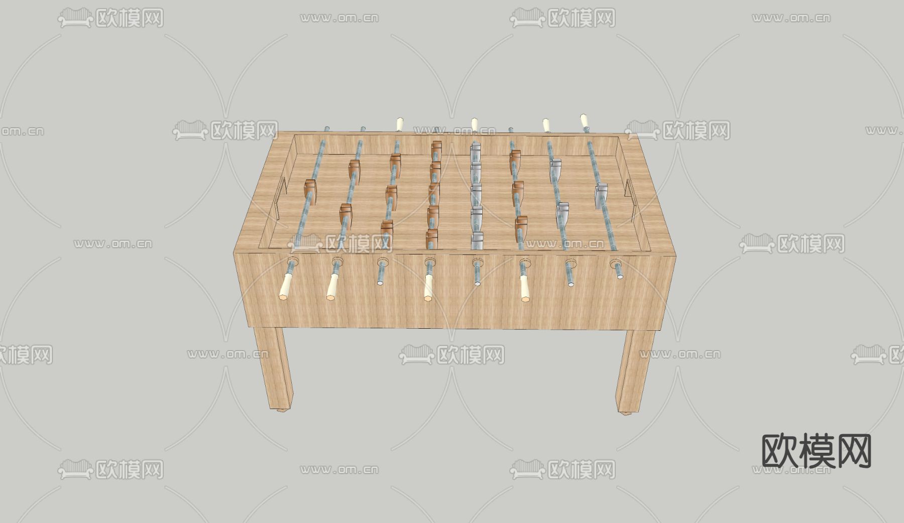 双人足球桌su模型下载（渲染图1）