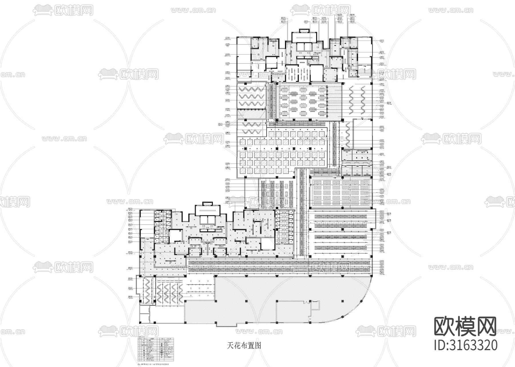 3320㎡健身房 健身中心cad施工图下载（渲染图3）