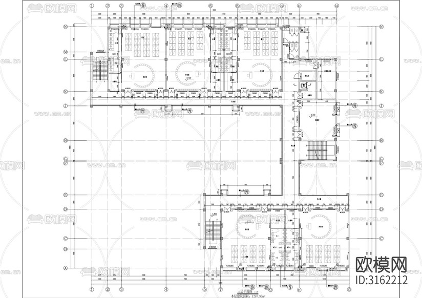 中心幼兒園建筑cad施工圖下載(渲染圖2)