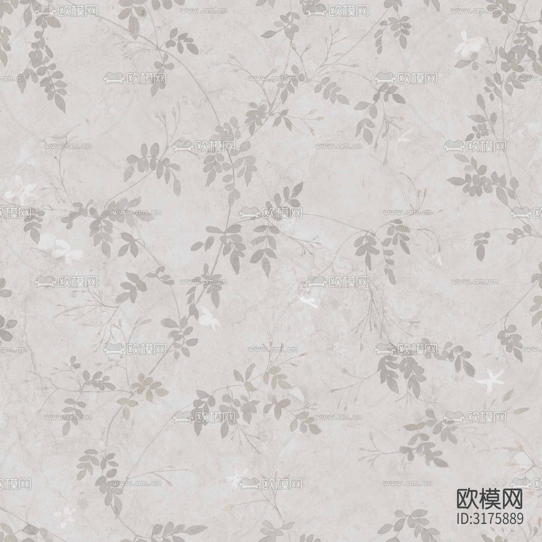 复古灰色植物壁纸贴图下载