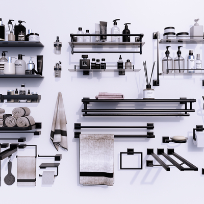  置物架 卫浴用品 洗漱用品su模型 