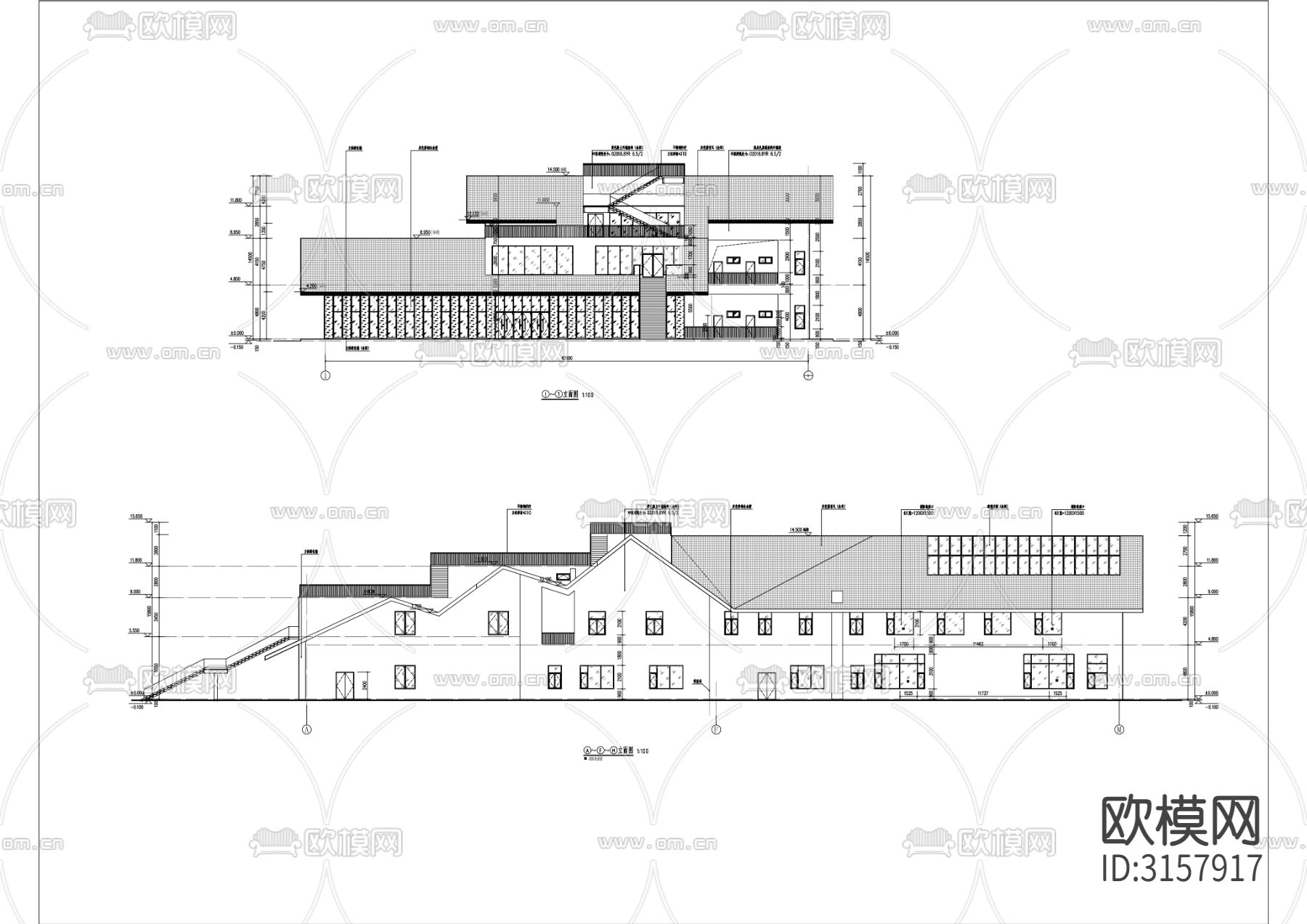 农业园区项目建筑cad施工图下载（渲染图4）