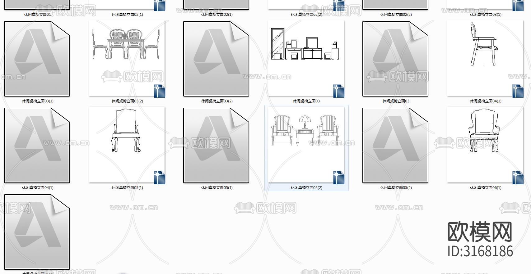 餐厅餐桌休闲椅cad图库下载（渲染图5）