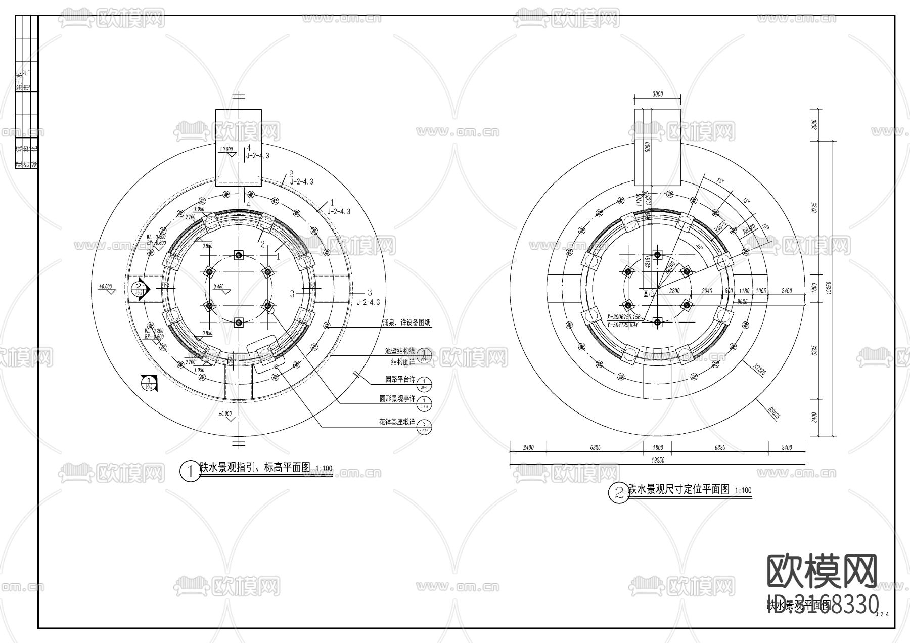 欧式景观圆亭cad大样图下载（渲染图1）