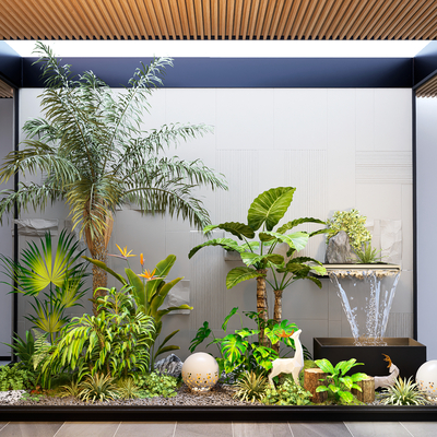  室内植物 植物堆 花镜su模型 