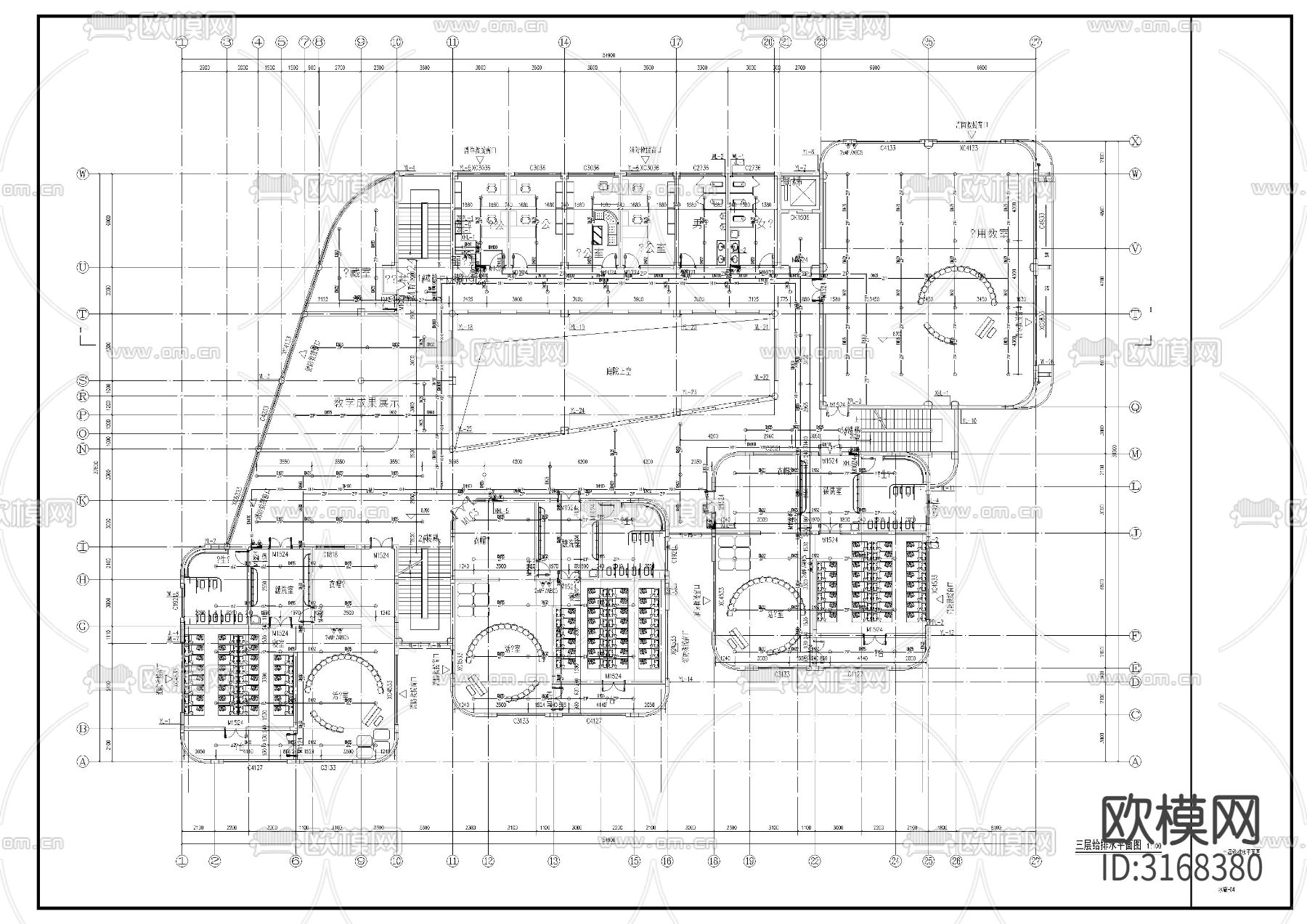 幼儿园给排水cad施工图