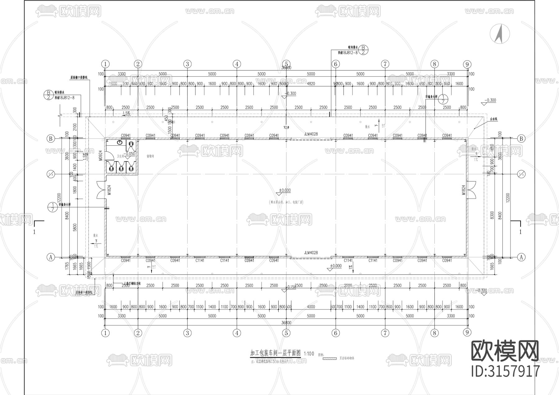 农业园区项目建筑cad施工图下载（渲染图1）