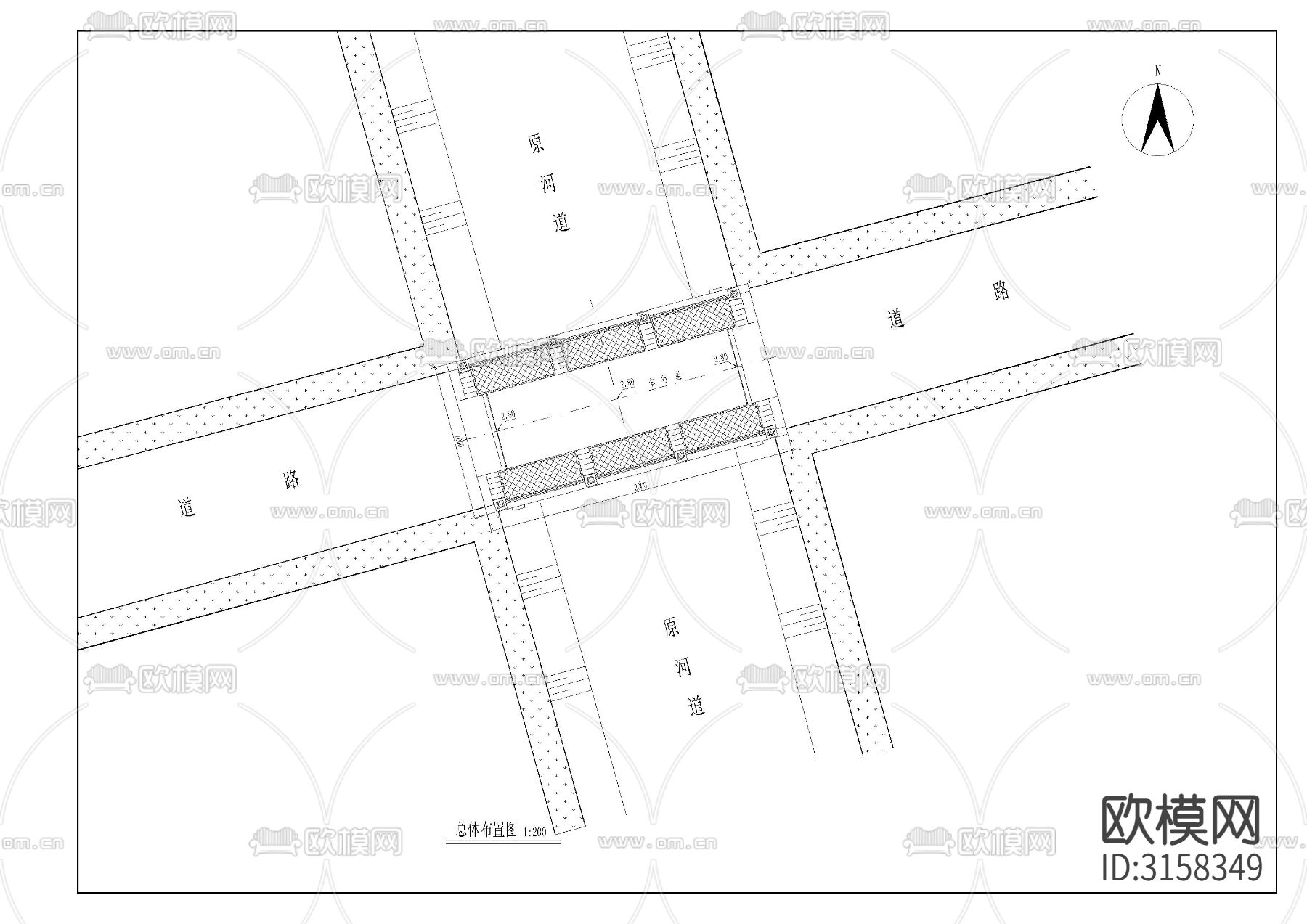橋梁 景觀橋cad施工圖下載（渲染圖4）