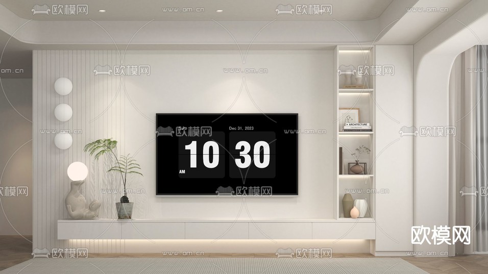 电视背景3d模型下载