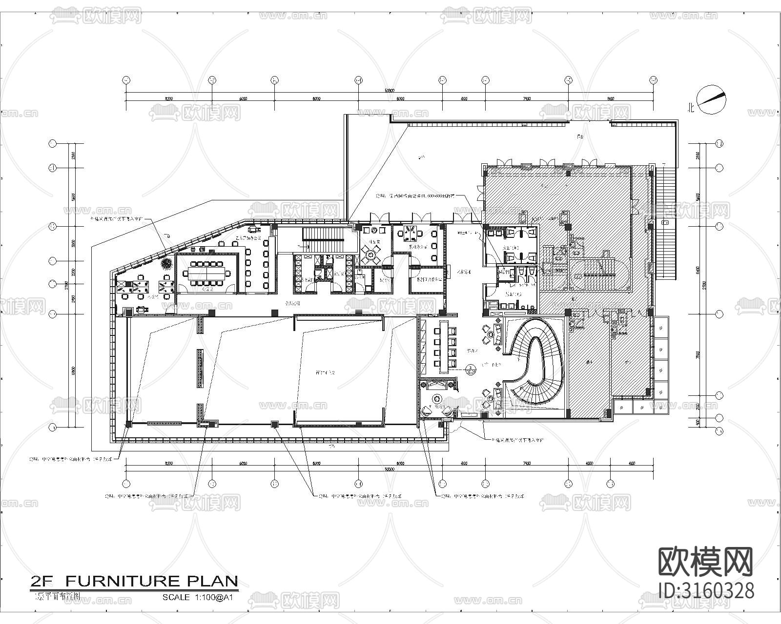 销售楼 销售中心cad施工图下载（渲染图6）