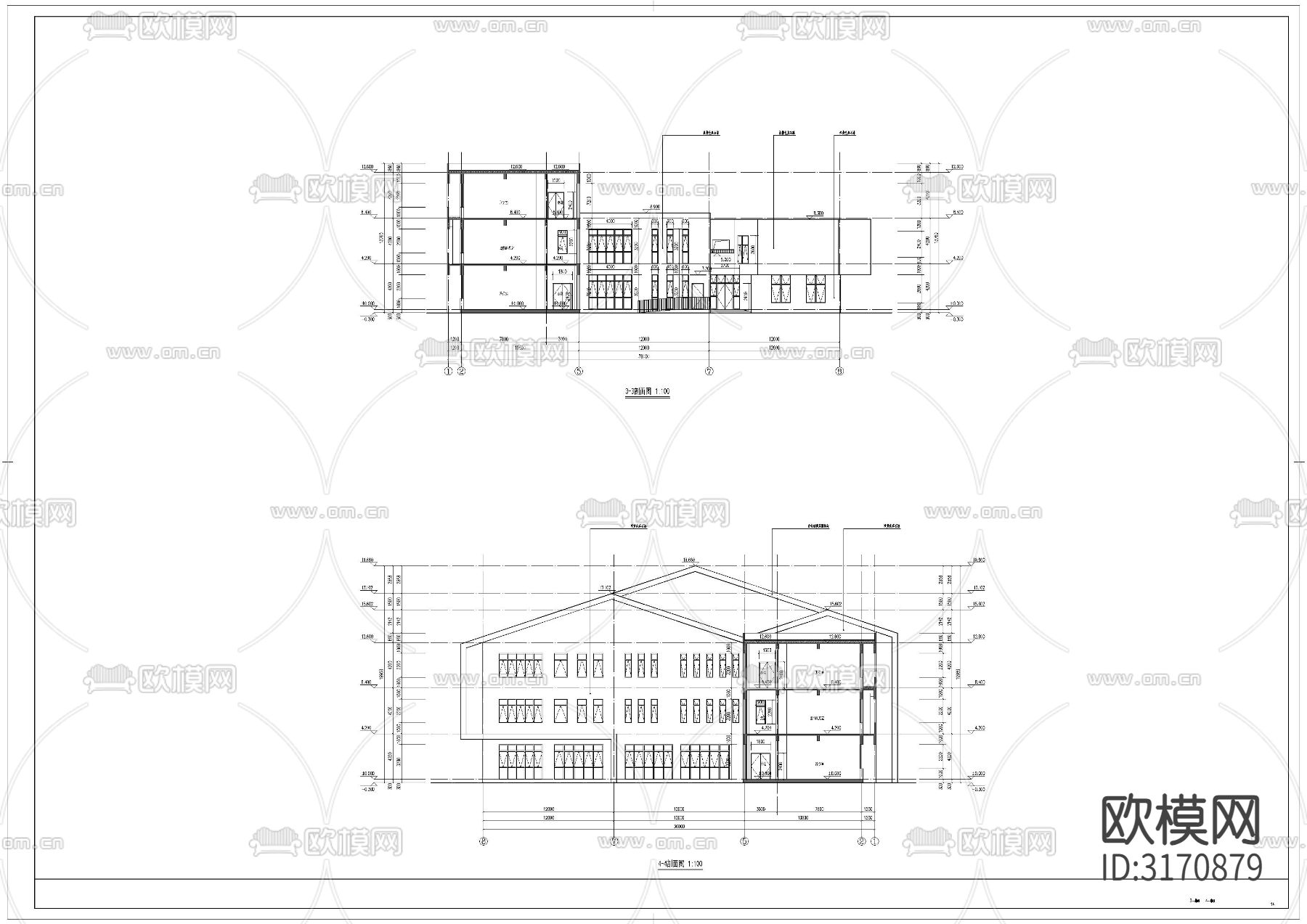 幼儿园建筑cad施工图下载（渲染图10）