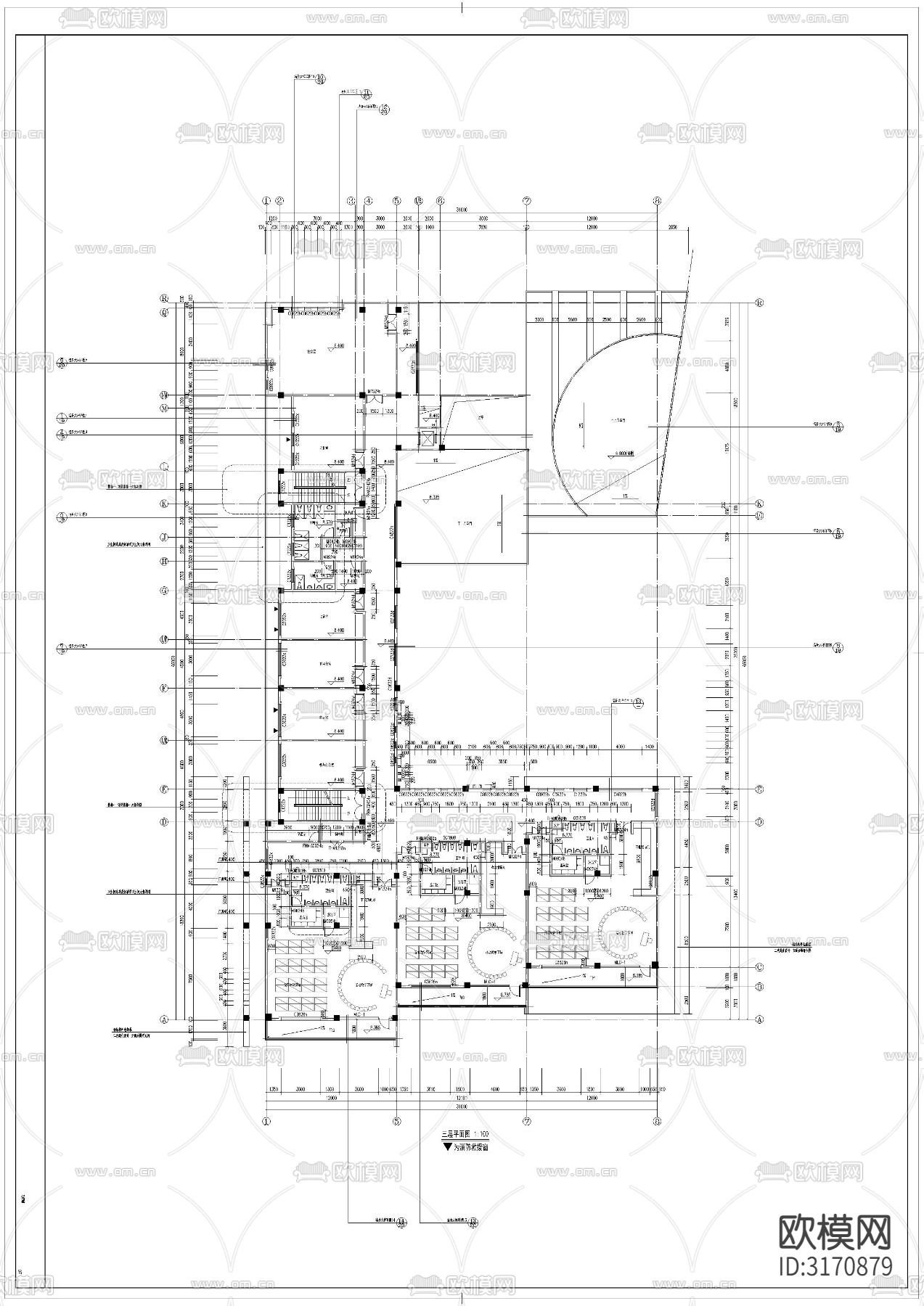 幼儿园建筑cad施工图下载（渲染图4）
