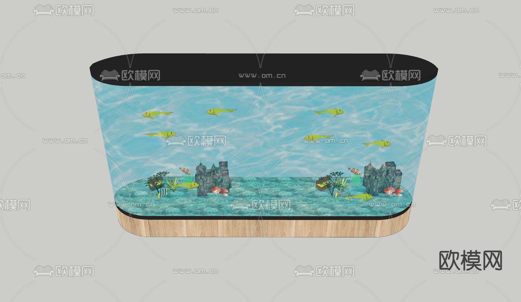 鱼缸 水族su模型下载（渲染图1）