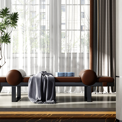  现代沙发凳su模型 