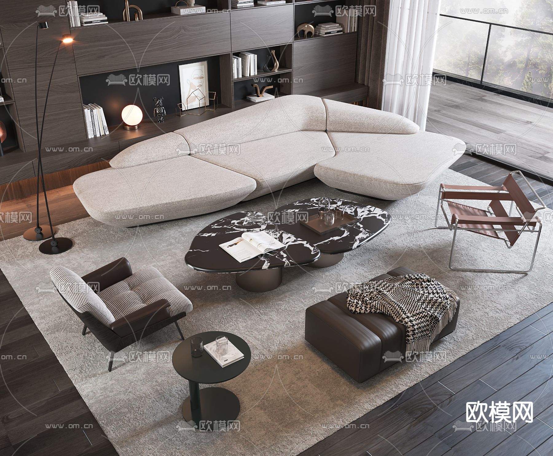 Minotti 组合沙发su模型下载（渲染图2）