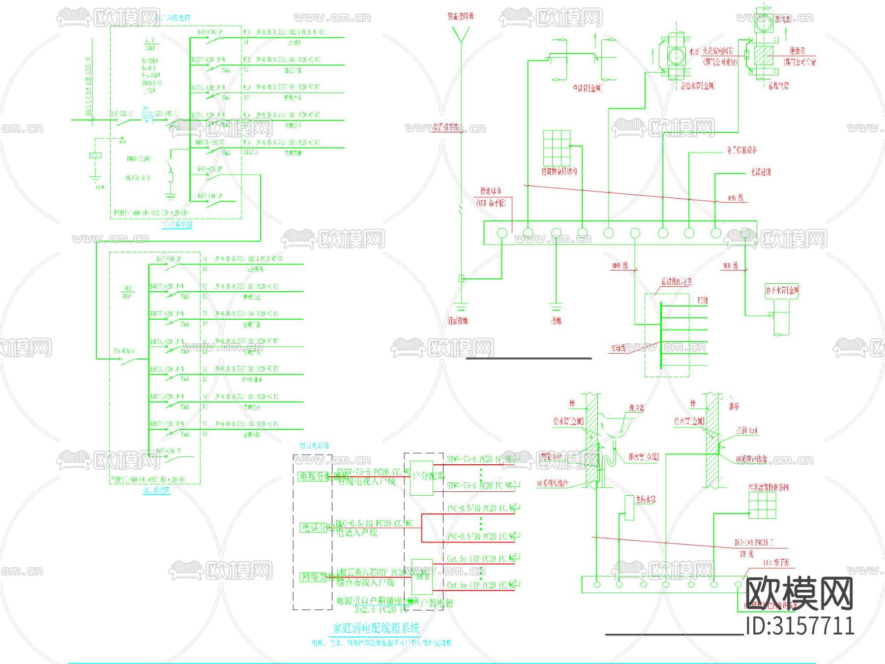 三层独栋别墅建筑cad施工图下载（渲染图6）