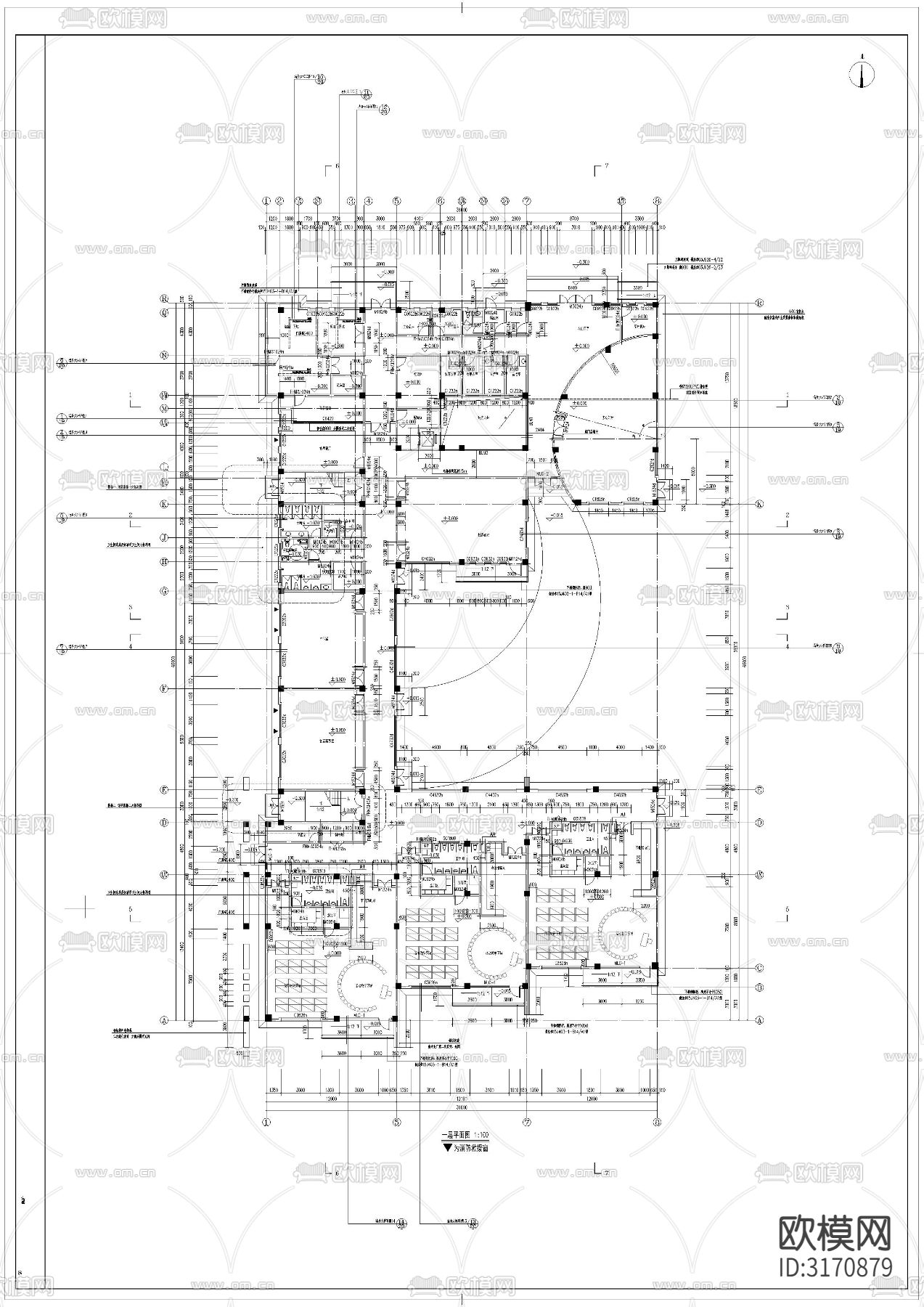 幼儿园建筑cad施工图下载（渲染图2）
