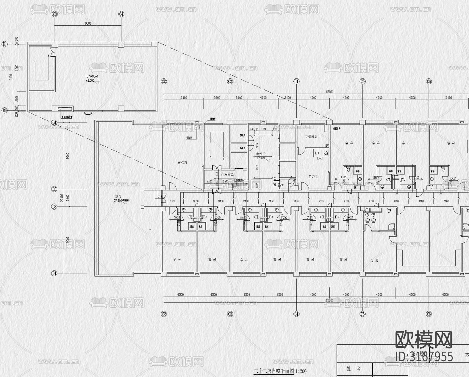 消防给排水 电气cad施工图下载（渲染图8）