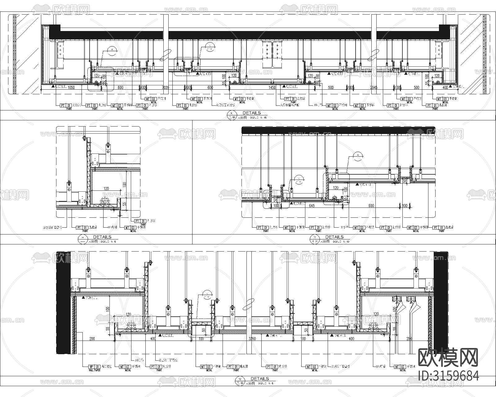 销售楼 销售中心cad施工图下载（渲染图6）