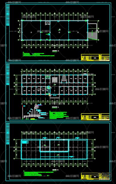 五层办公楼电气cad施工图下载（渲染图1）
