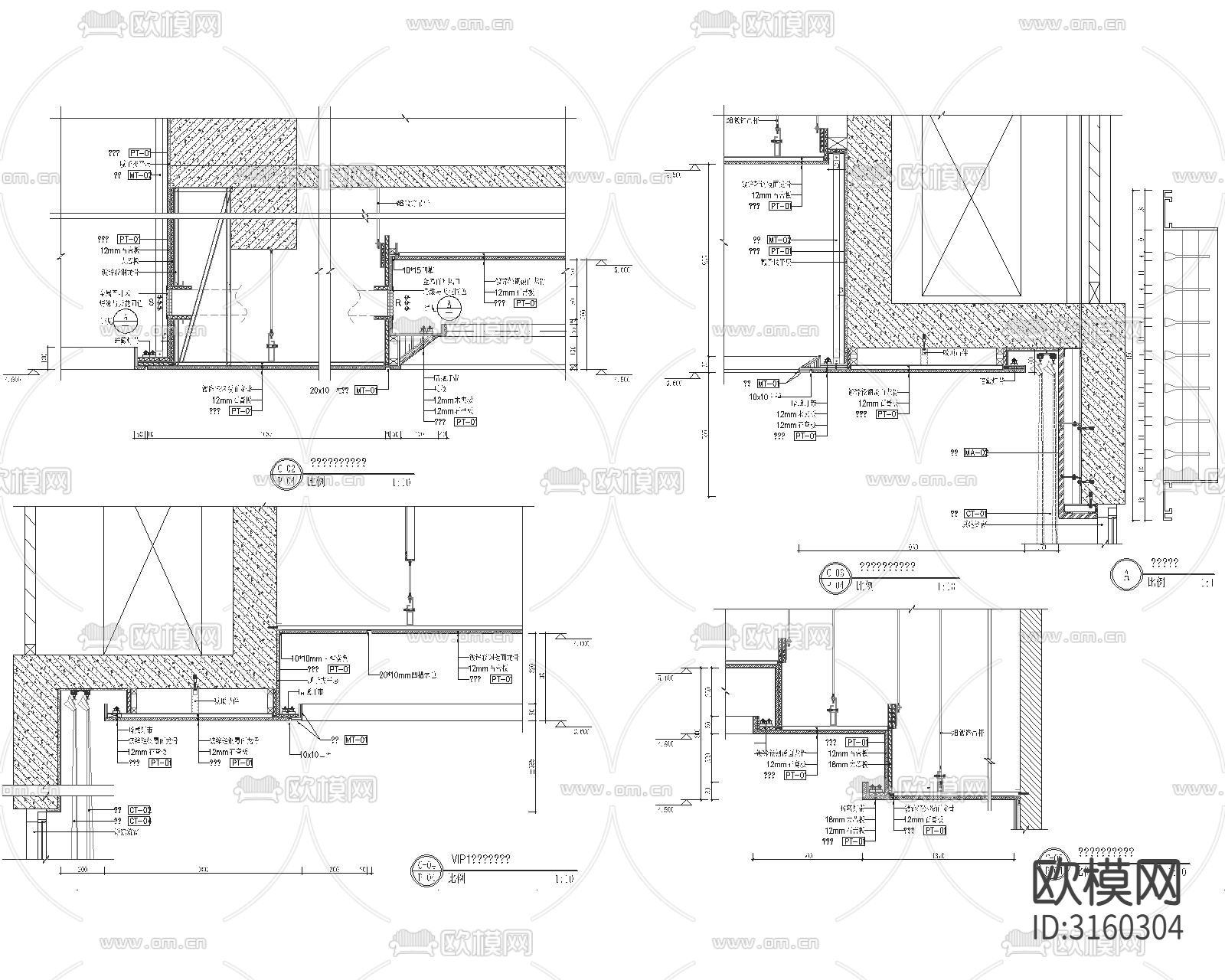 销售楼 销售中心cad施工图下载（渲染图6）