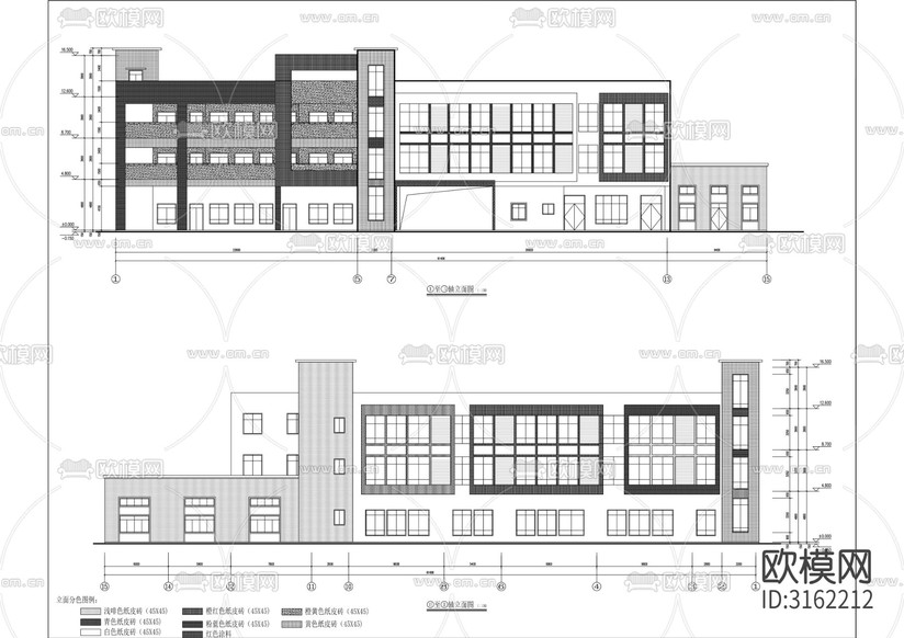中心幼兒園建筑cad施工圖下載(渲染圖7)