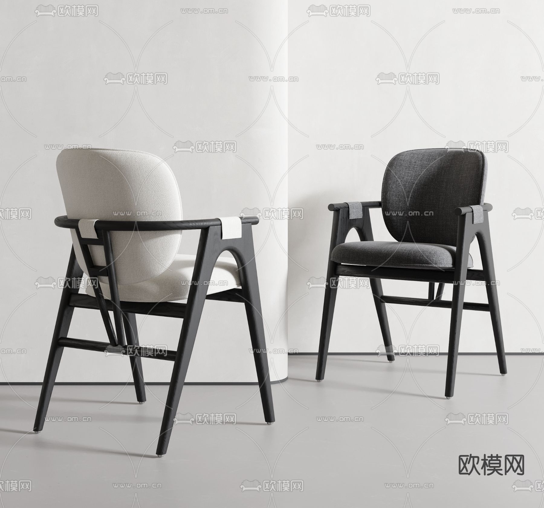 现代餐椅su模型下载（渲染图2）