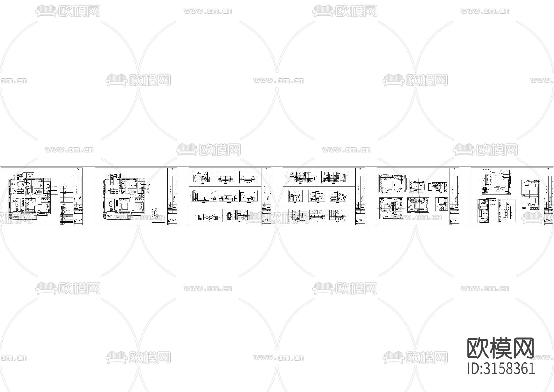 全屋电气插座大全cad施工图下载（渲染图4）