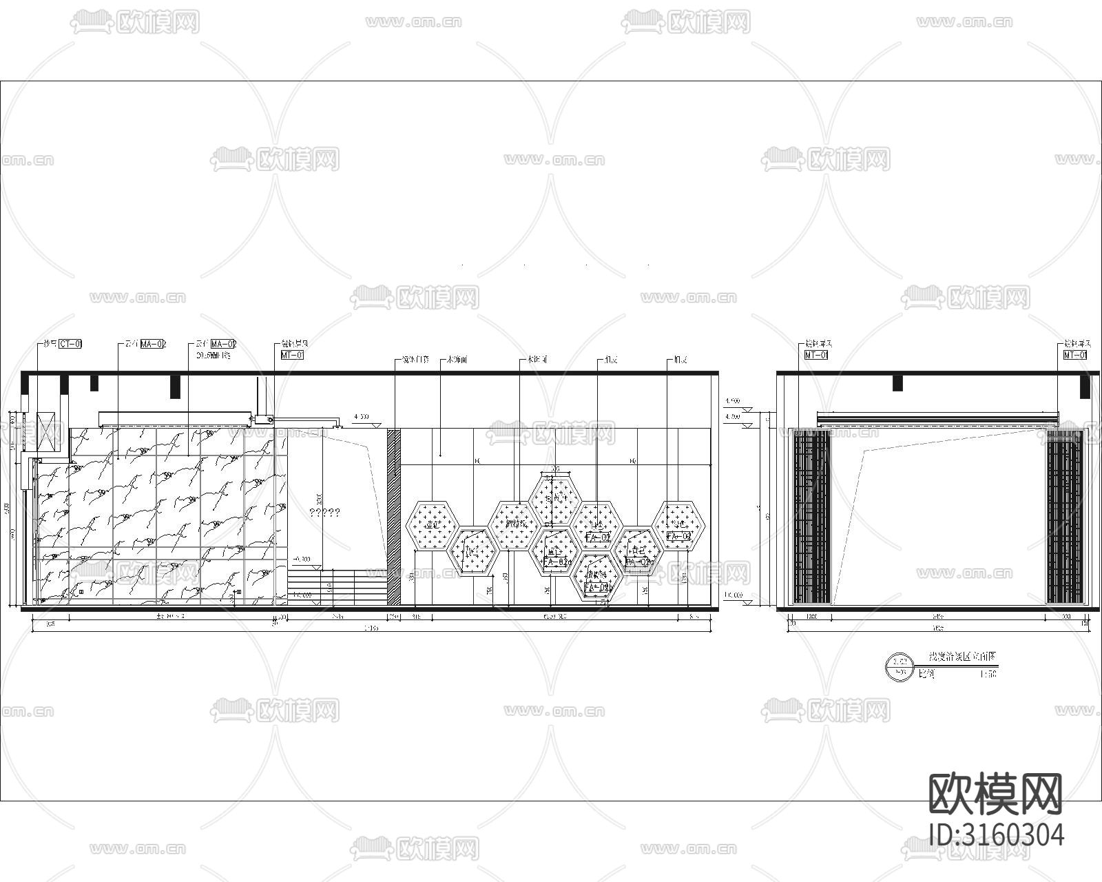 销售楼 销售中心cad施工图下载（渲染图4）