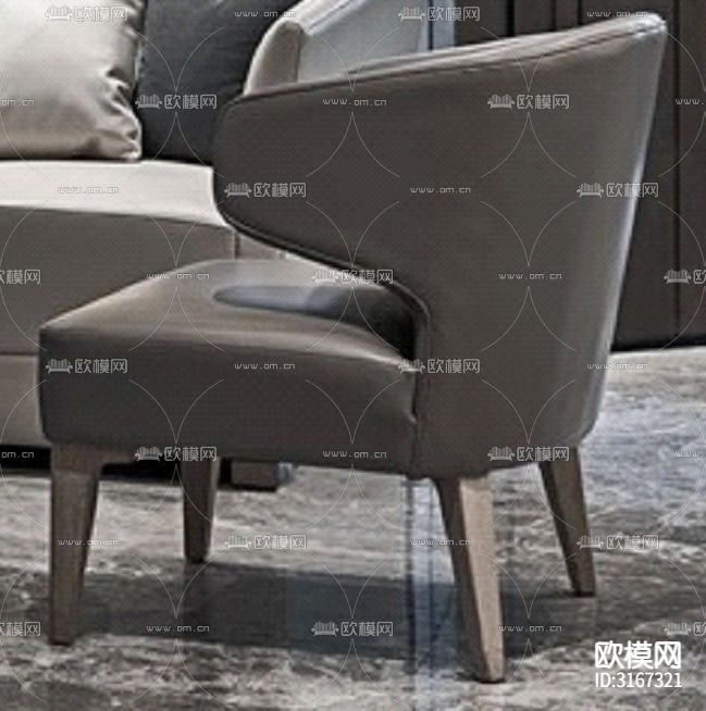 现代家具 椅子设计cad大样图下载（渲染图1）