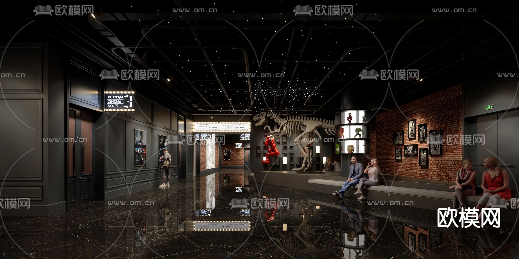 电影院休息区su模型下载（渲染图2）