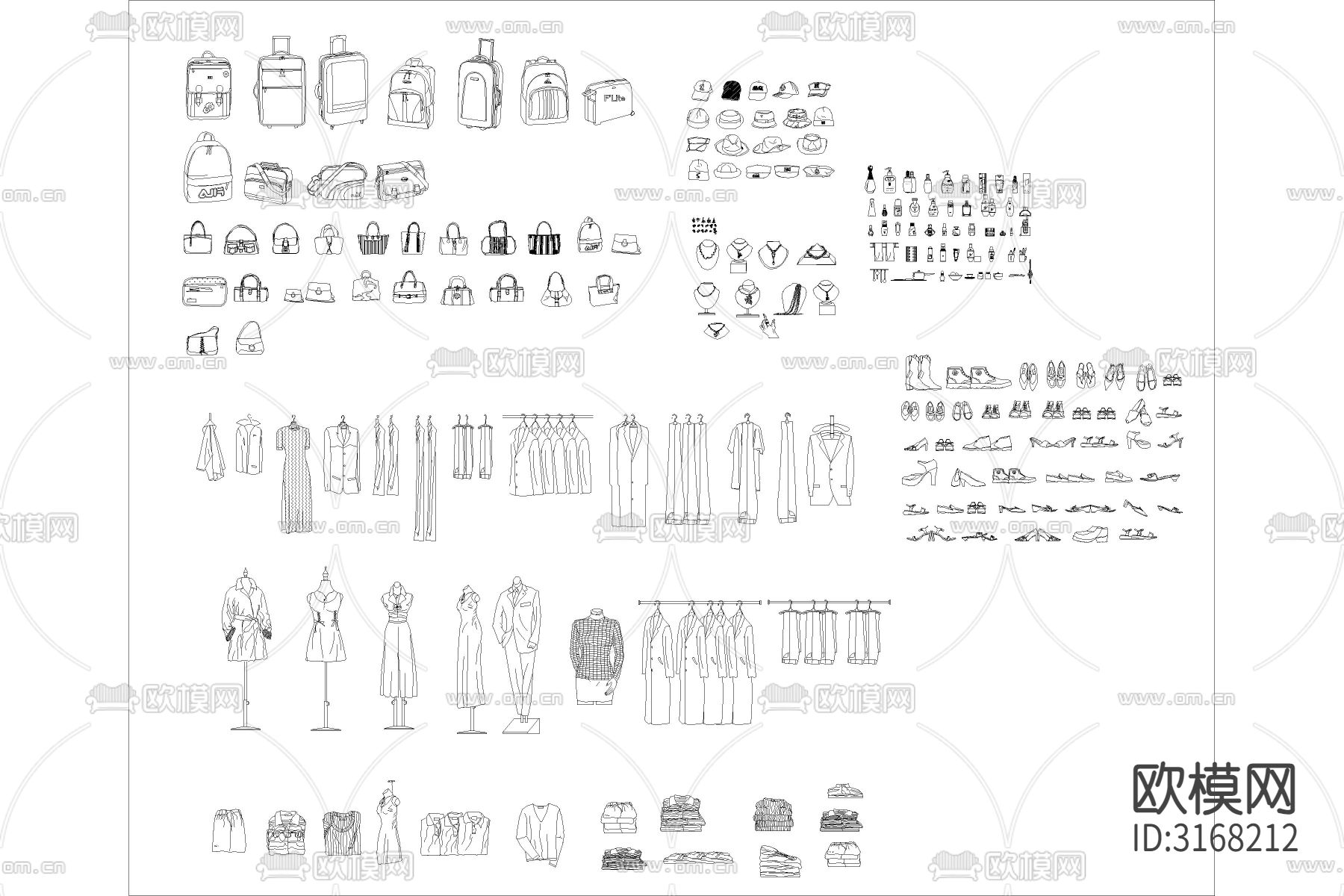 工装办公健身cad图库下载（渲染图2）