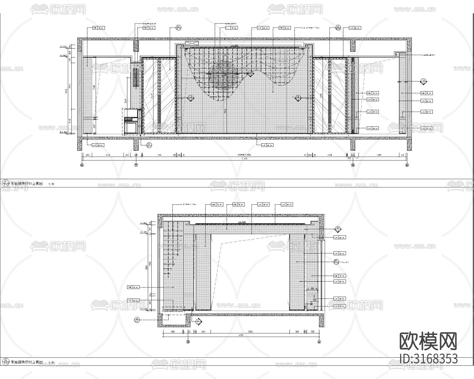现代轻奢售楼部cad施工图下载（渲染图3）