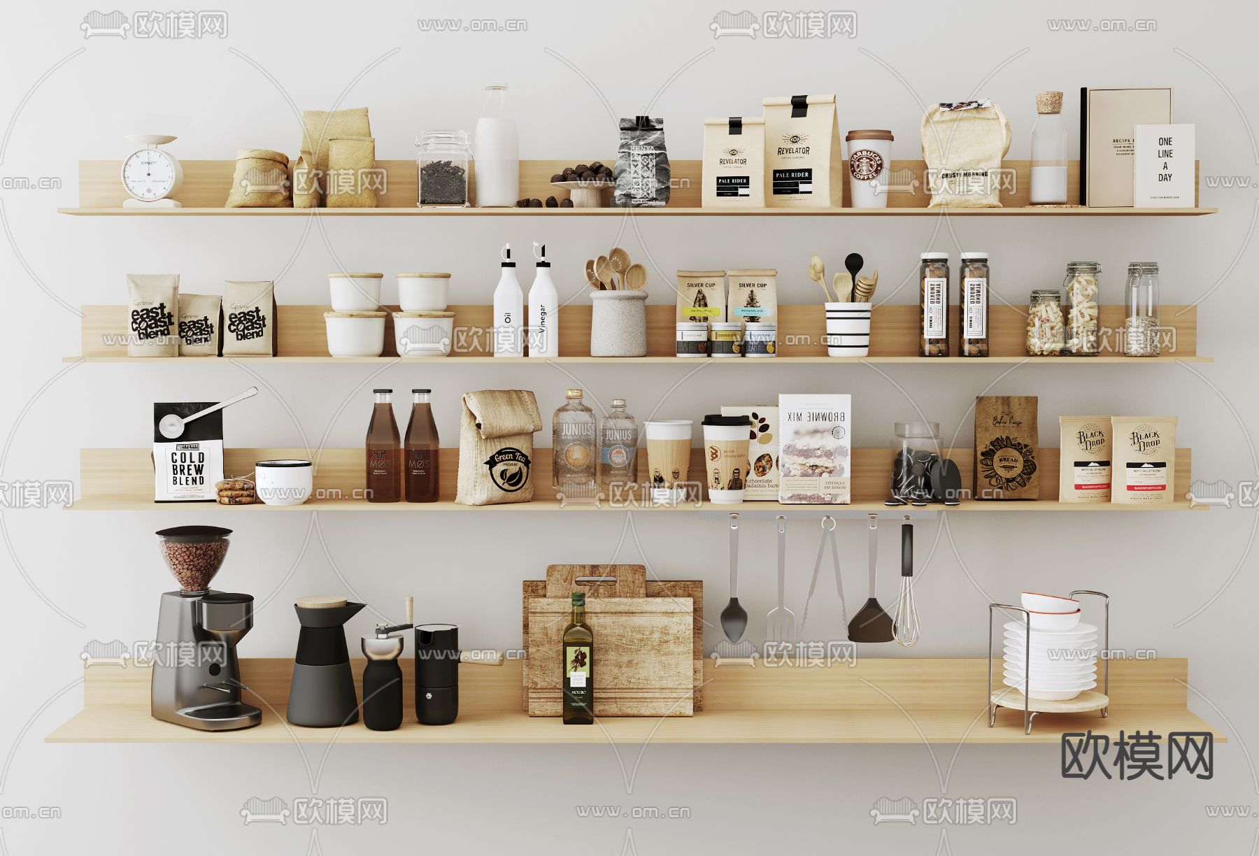 厨房用品 咖啡豆 饮料饮品 调味瓶3d模型下载
