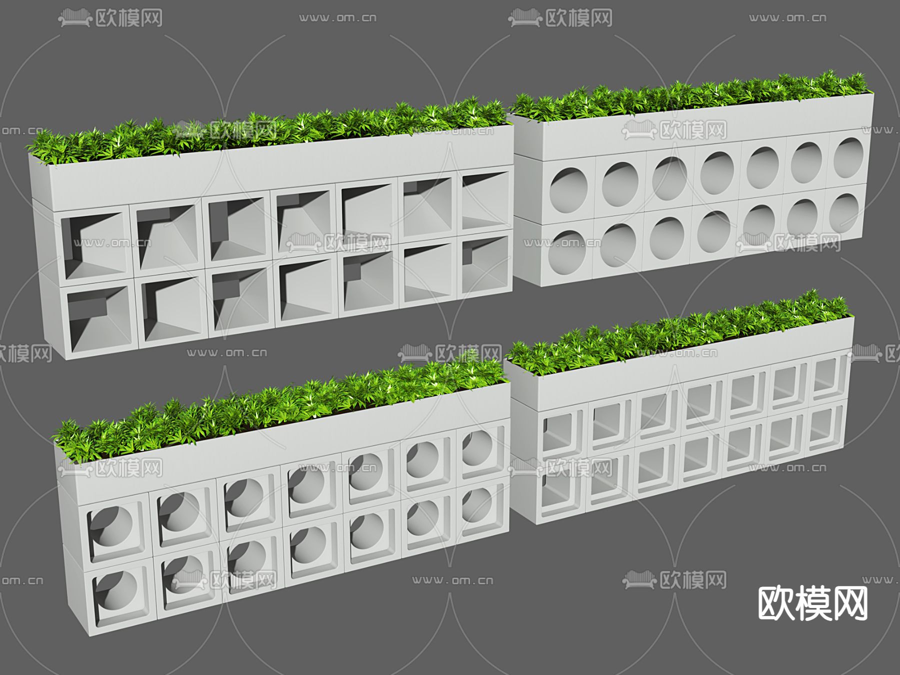 侘寂花箱3d模型下载（渲染图2）
