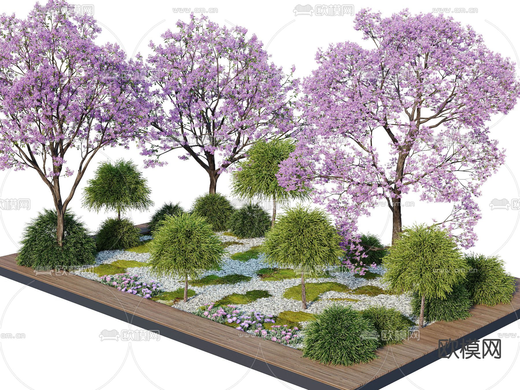 绿植造景 植物堆 绿化带3d模型下载