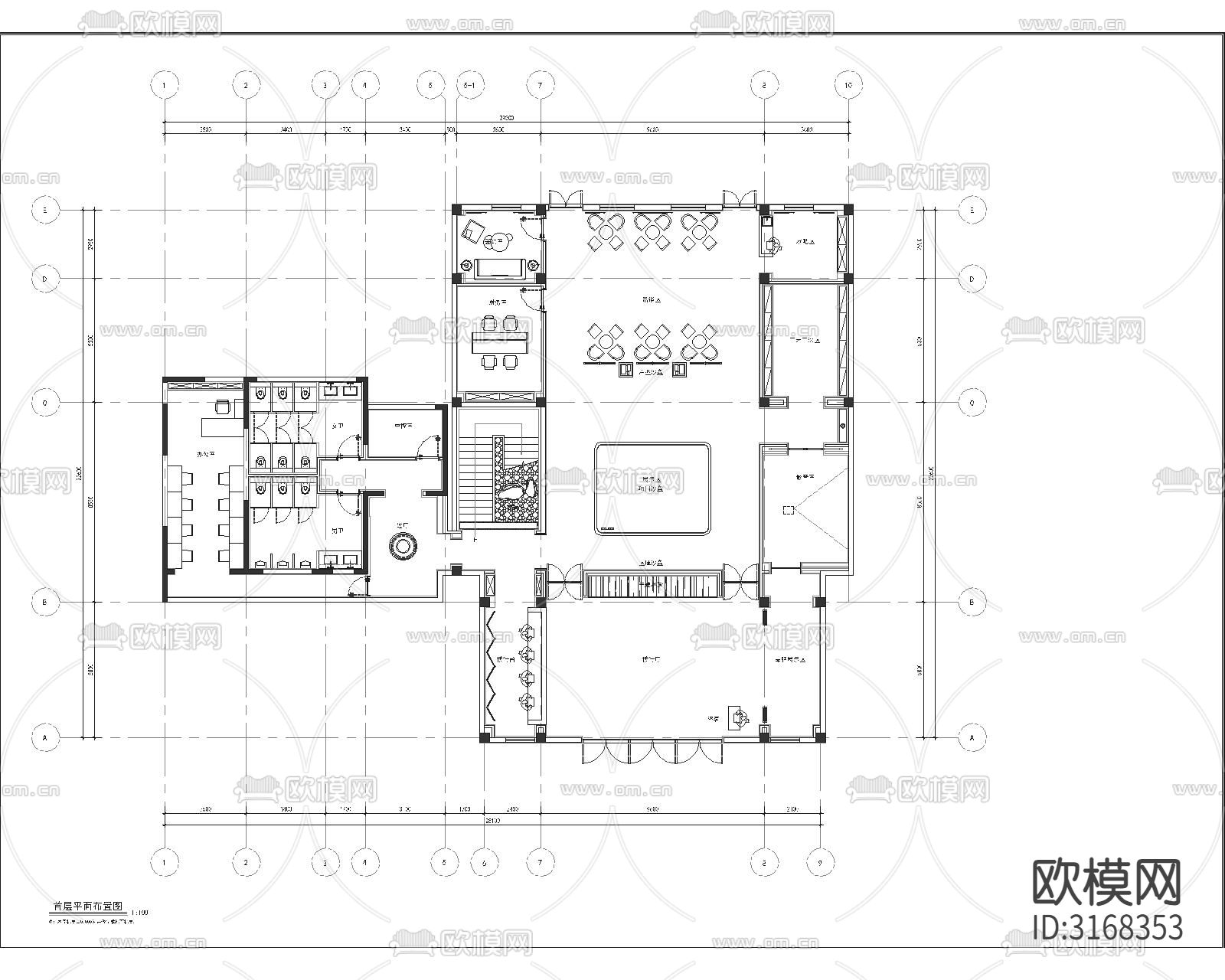 现代轻奢售楼部cad施工图下载（渲染图1）