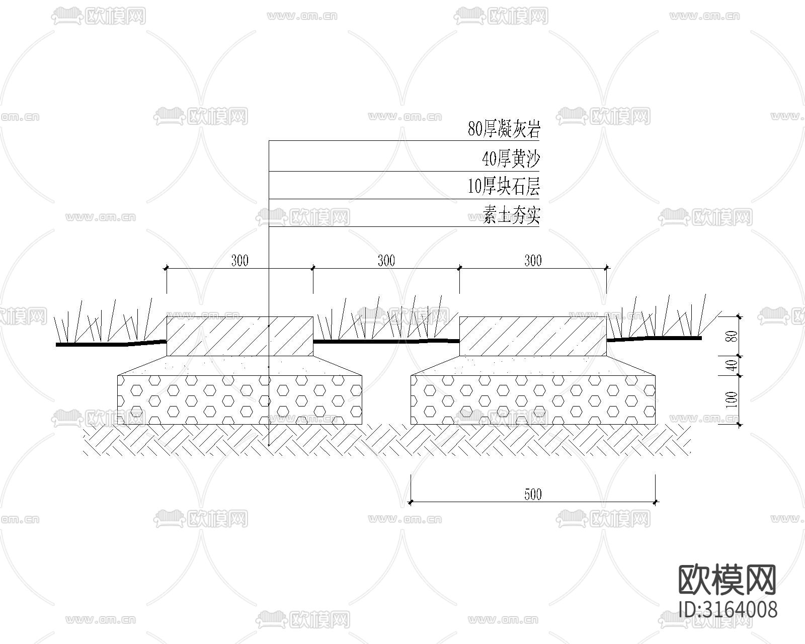 消防通道 园路栈道样图cad图库下载（渲染图7）