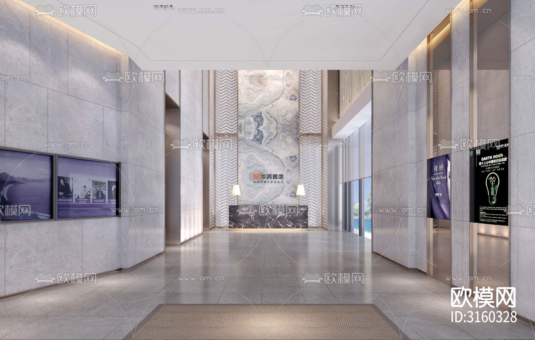 销售楼 销售中心cad施工图下载（渲染图8）