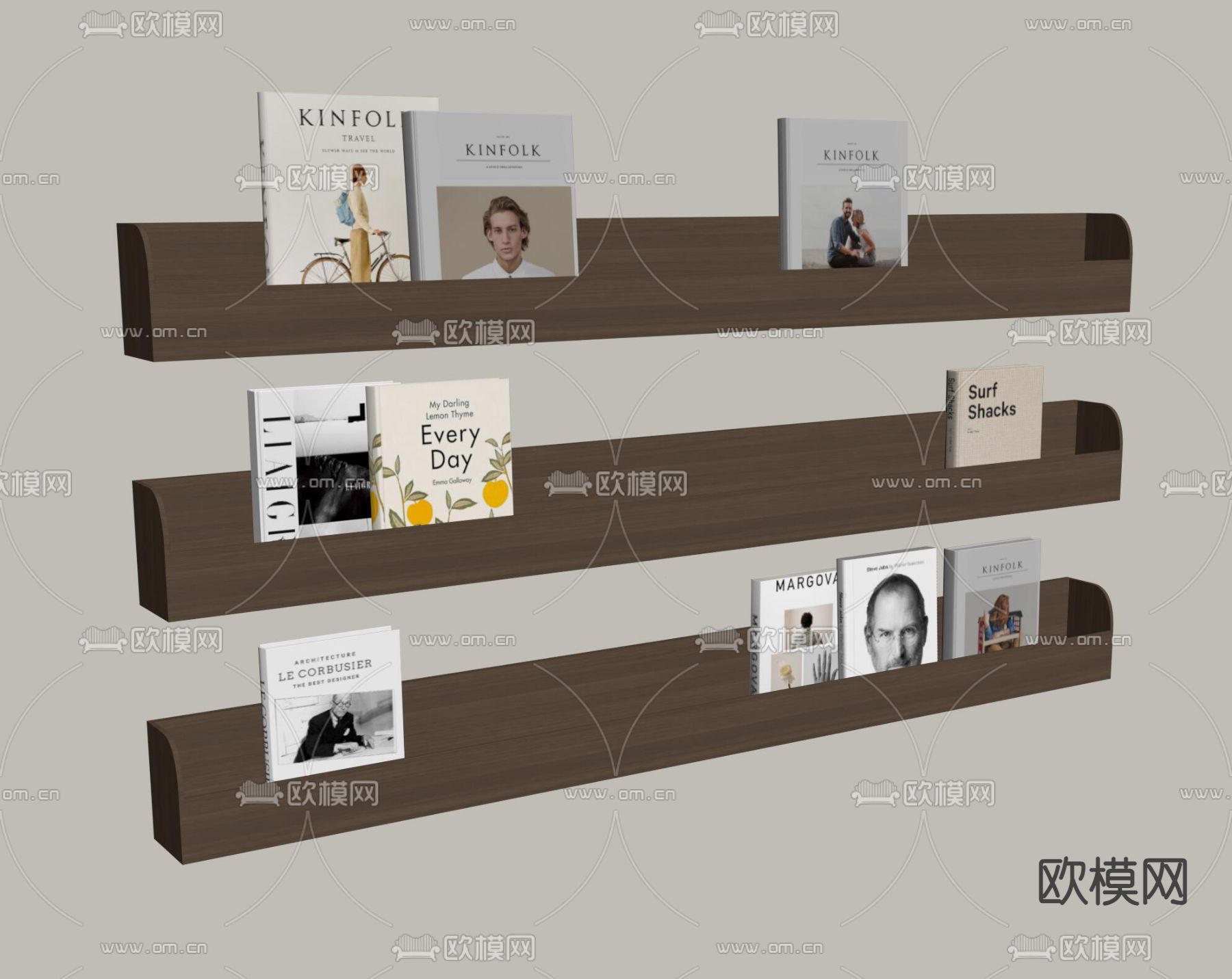 现代书架 壁柜su模型下载（渲染图1）
