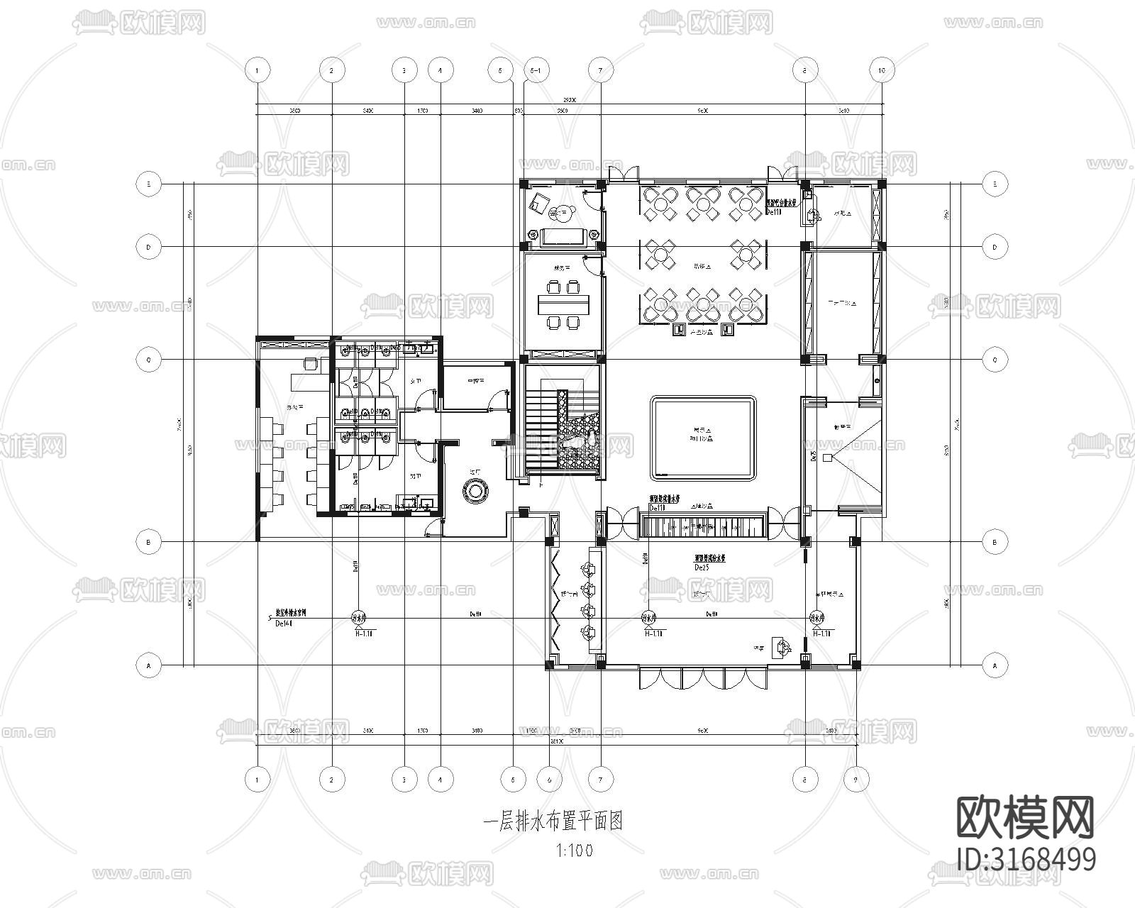 售楼部水电cad施工图下载（渲染图7）