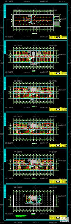 五层办公楼电气cad施工图下载（渲染图2）