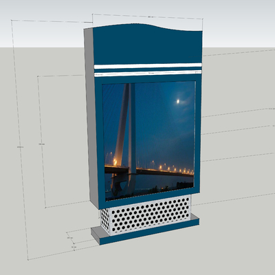  灯箱 指示牌su模型 