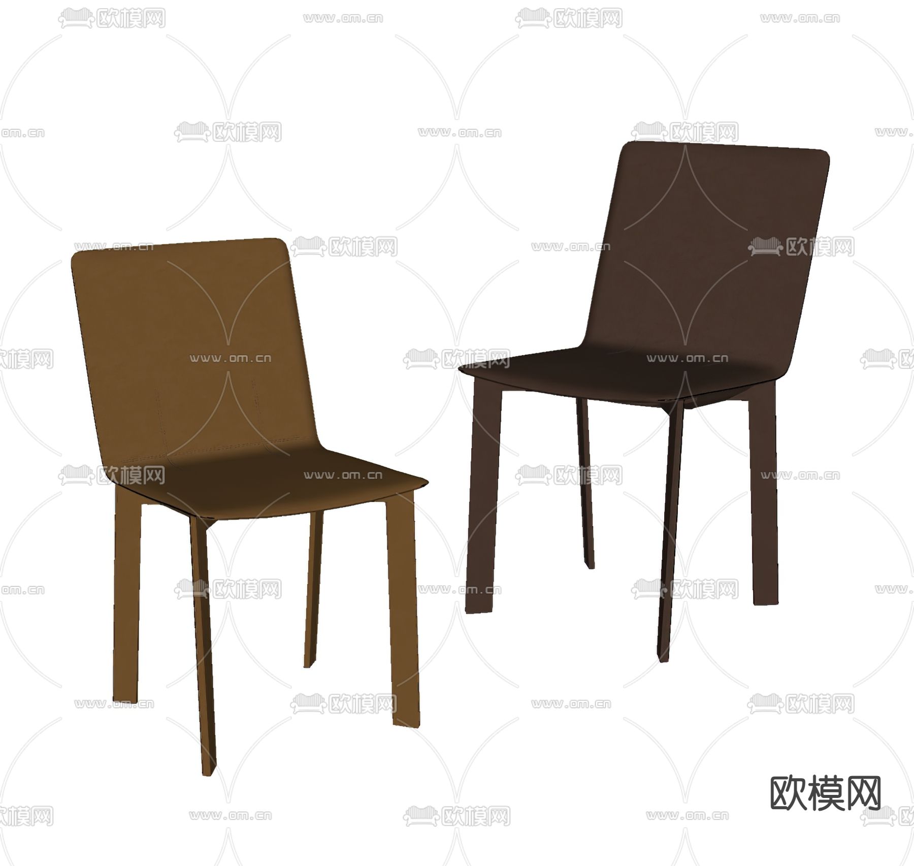 Pertica皮质椅子 餐椅su模型下载（渲染图2）