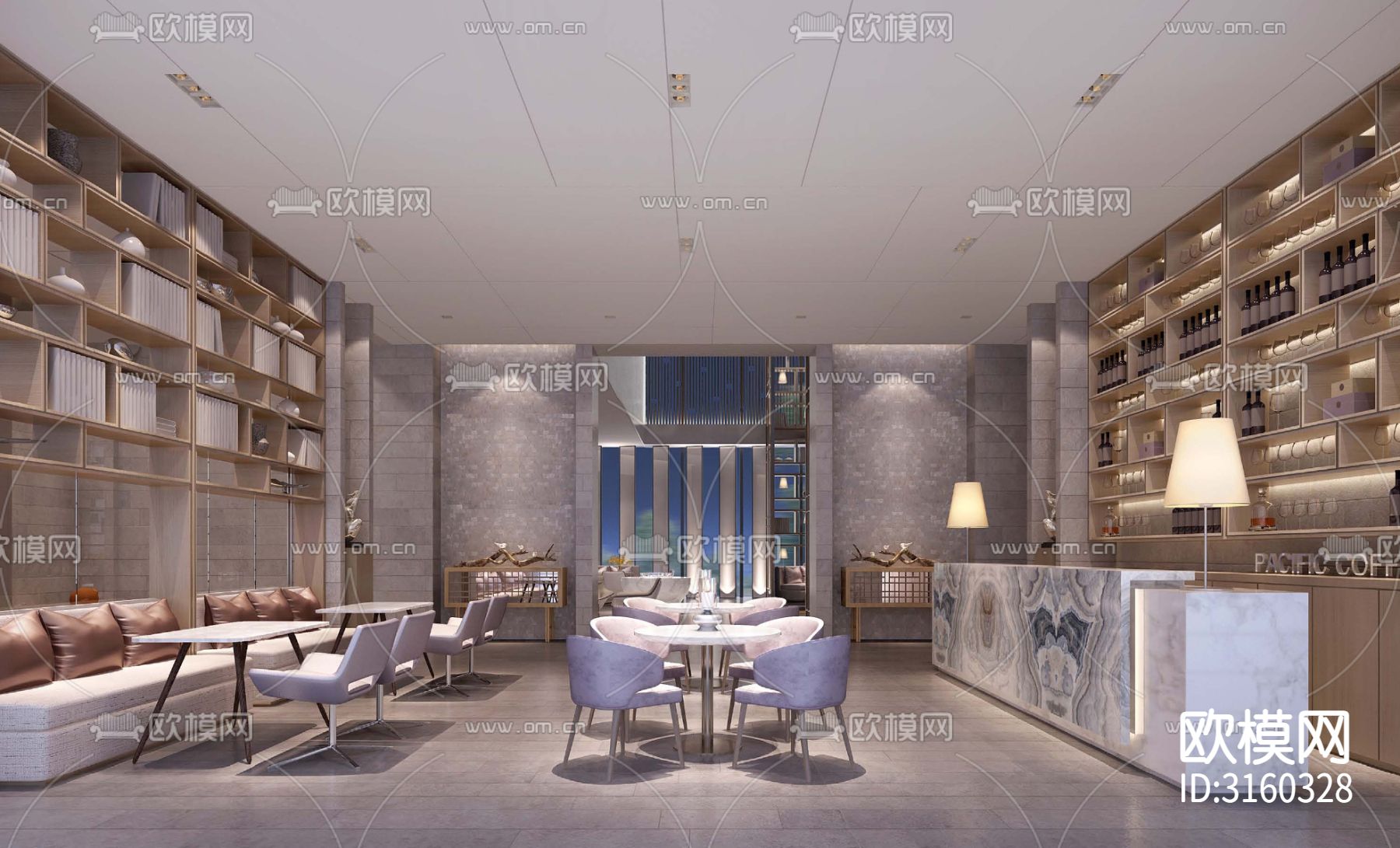 销售楼 销售中心cad施工图下载（渲染图9）