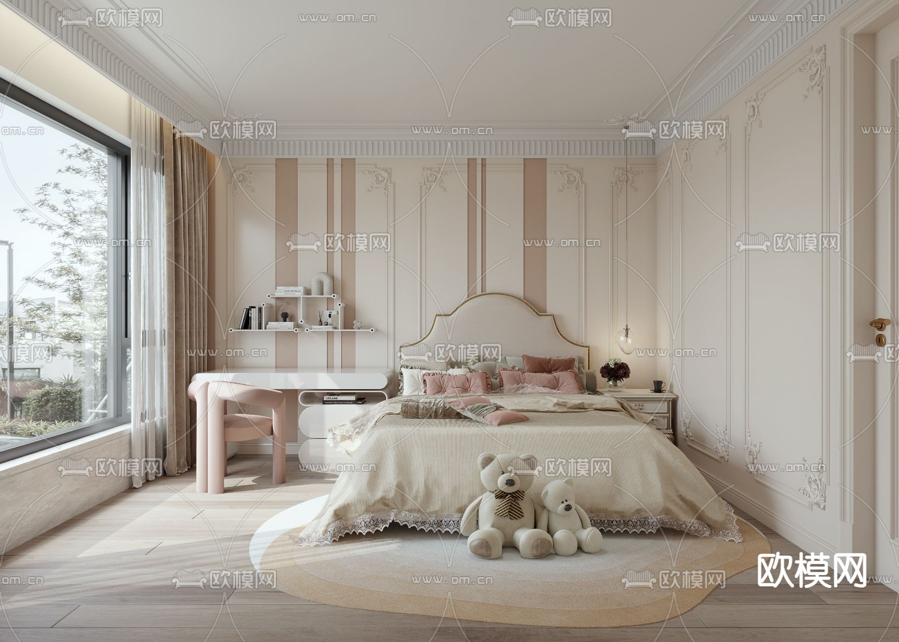 法式儿童房 女孩房 公主房3d模型下载